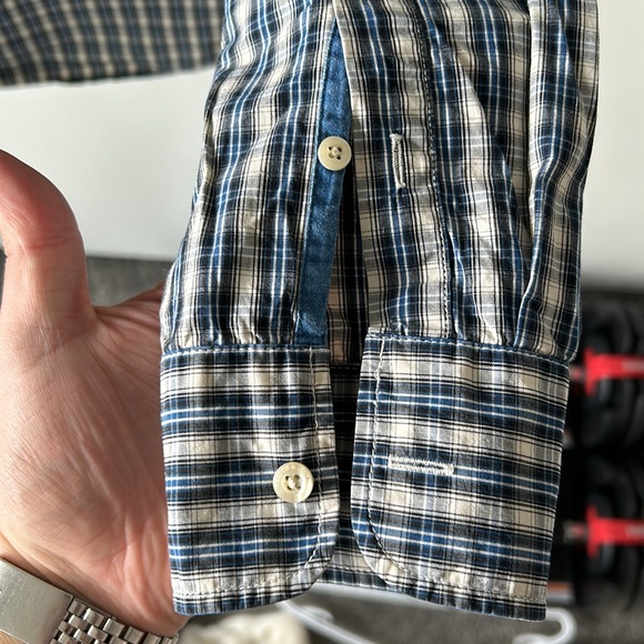 Scotch & Soda Blue Plaid Check Button-Down Casual Shirt - Medium - Picture 8 of 10